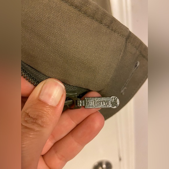 Vintage Burberry London Utility Jacket Full Zip Olive Green Linen Womens… - Picture 11 of 15